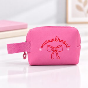 Bolsinha Porta-Moedas Rosa "MARAVILHOSA!" 10x5x7,5cm - FLORIE - UND