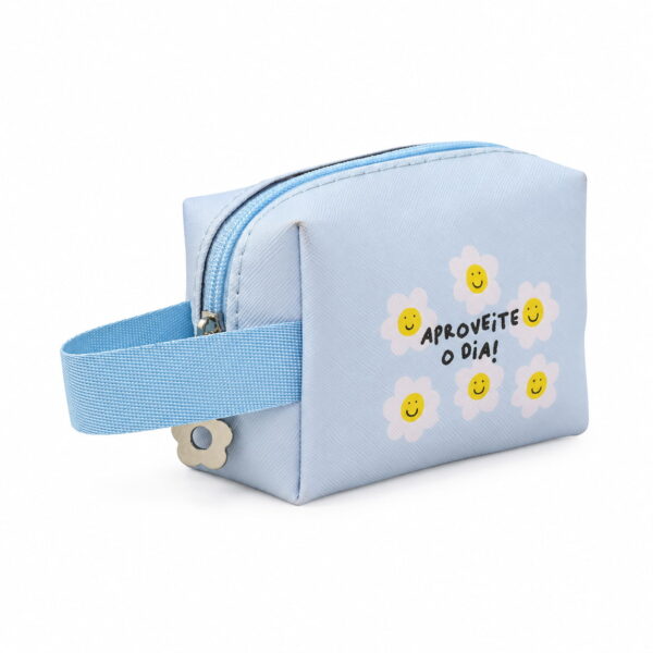 Bolsinha Porta-Moedas Azul "APROVEITE O DIA!" 10x5x7,5cm - FLORIE - UND