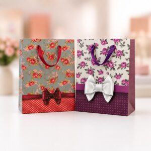 Embalagem Sacola P/ Presente Flores e Laço P 18x23x10cm - KAZ - UND