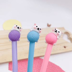 Caneta Fofa Gatinho Novelo - PACOTE 6 UND