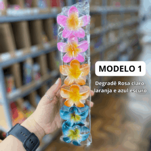 Presilha Piranha Flor  DEGRADÊ 6 cm - IMPORTADO - PACOTE 6 UND
