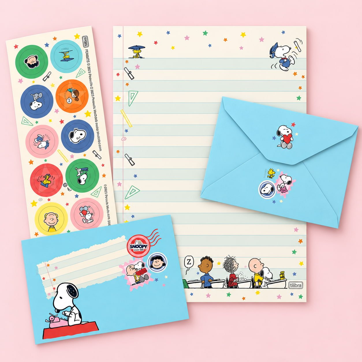Kit Papel de Carta c/ Envelopes Snoopy - TILIBRA - UND