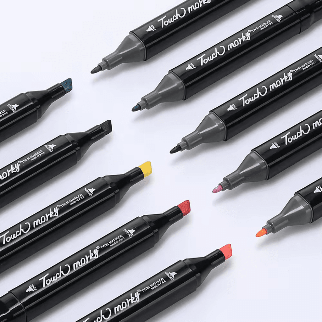 Caneta TOUCH Marcador Ponta Dupla PARA COLORIR - MALETA 204 CORES