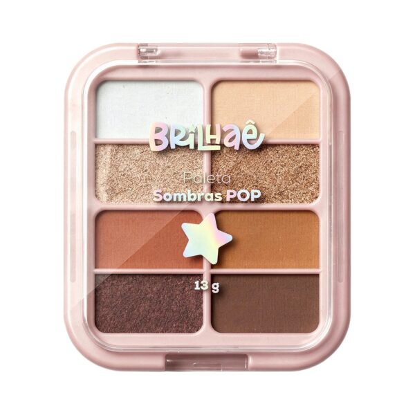 Make Paleta Sombras POP 8 Cores 13g - BRILHAE - UND