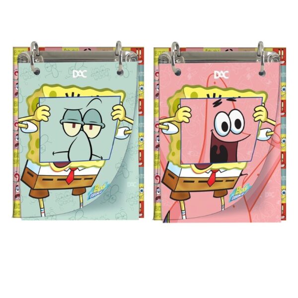 Porta Fichas Mini Fichário Vertical Bob Esponja 80 fls - DAC