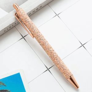 Caneta Metálica LUXO Glitter Pedrinhas - IMPORTADO - UND SORTIDA