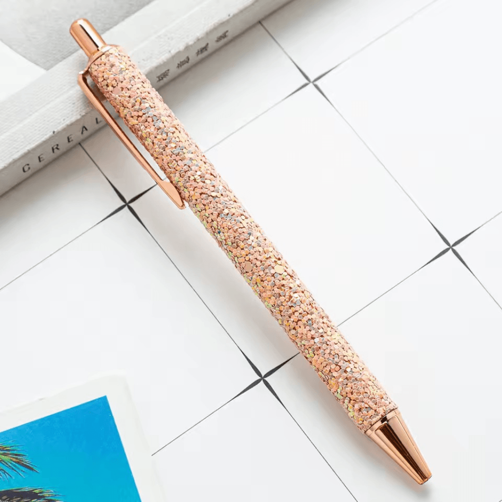 Caneta Metálica LUXO Glitter Pedrinhas - IMPORTADO - UND SORTIDA