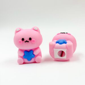 Apontador Emborrachado Ursinho Rosa