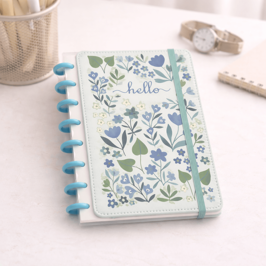 Caderno de Disco Hello Flores A5 80 Fls 8 discos 15x21,2cm - IMPORTADO - UND