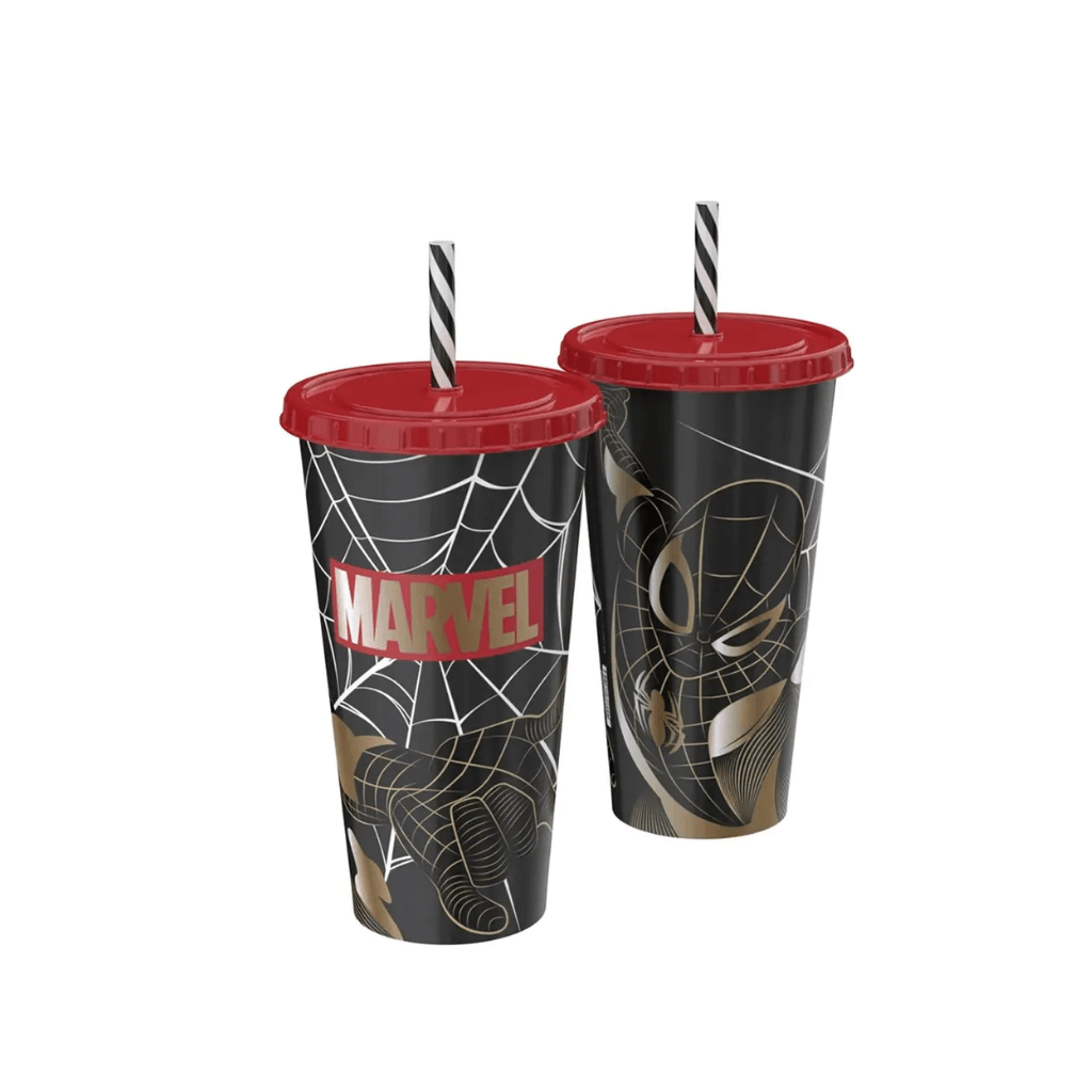 Copo Refri Homem-Aranha c/ Canudo 700ml - PLASÚTIL - UND