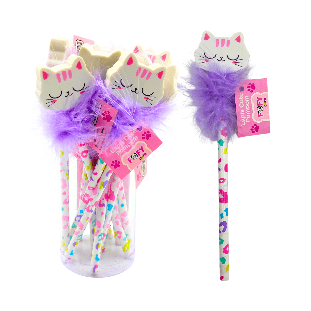 Lápis Fofo Cute Pompom - FOFY - UND