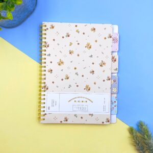 Caderno A5 Capa Dura c/ Divisória Flores SUNSHINE 16,2x21,2cm - IMPORTADO - UND