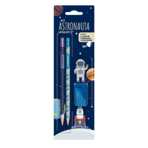 Kit Escolar Astronauta 4 Peças -  LEO E LEO - BLISTER
