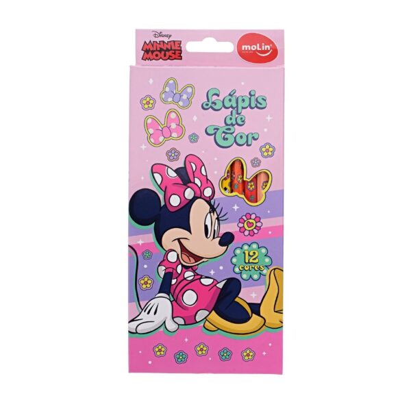 Lápis de Cor Minnie Mouse 12 Cores MOLIN - BLISTER