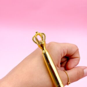 Caneta Luxo Coroa Color Pedrinhas - Kit 4 Und