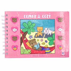 KIT Livro de Colorir Comfy and Cozy Pink Capa Dura - CIRANDA + 10 CANETAS TOUCH