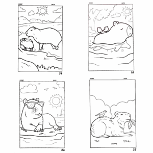 Card Surpresa para Colorir CAPIVARA 4 Und - 10 PACOTES