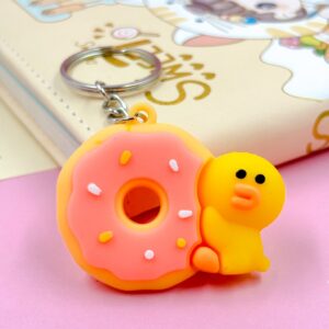 Chaveiro Fofo Bichinhos Donuts - Pacote 4 Und