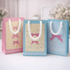 Embalagem Lacinhos c/ Cordão Bolinha Flores Transparente M 18x23x10 cm - IMPORTADO - UND