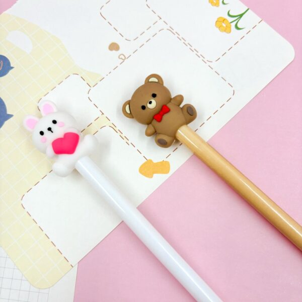 Caneta Fofa Ursinho e Coelhinho Love - Pacote 6 und