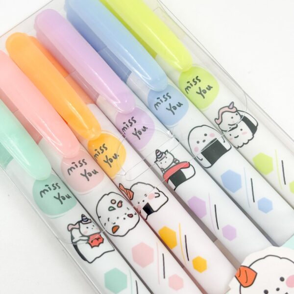 Marca Texto Sushi Miss You Kit 6 Cores