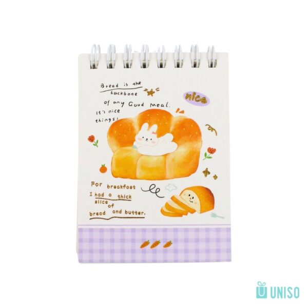 Bloco de Notas Aramado A7 Pão 7,7x10,7cm 80 fls - UNISO - UND