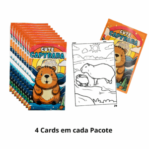 Card Surpresa para Colorir CAPIVARA 4 Und - 1 PACOTE