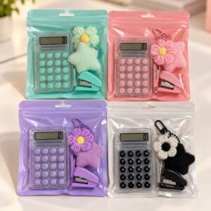 Kit Calculadora c/ Mini Grampeador e  Chaveiro - IMPORTADO - BLISTER