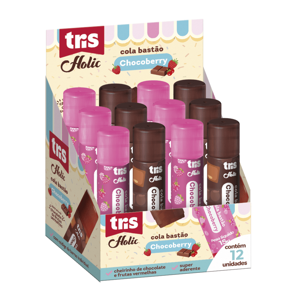 Cola Bastão Chocoberry Holic Docinhos c/ Cheirinho - TRIS - UND