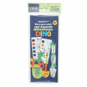 Bloco de Colorir Aquarela Dino LEO E LEO - BLISTER