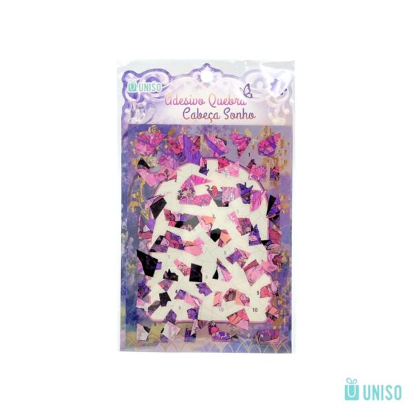Adesivo Quebra-Cabeça Sonho Vitral 3 Peças 10,5x14,5cm - UNISO - UND