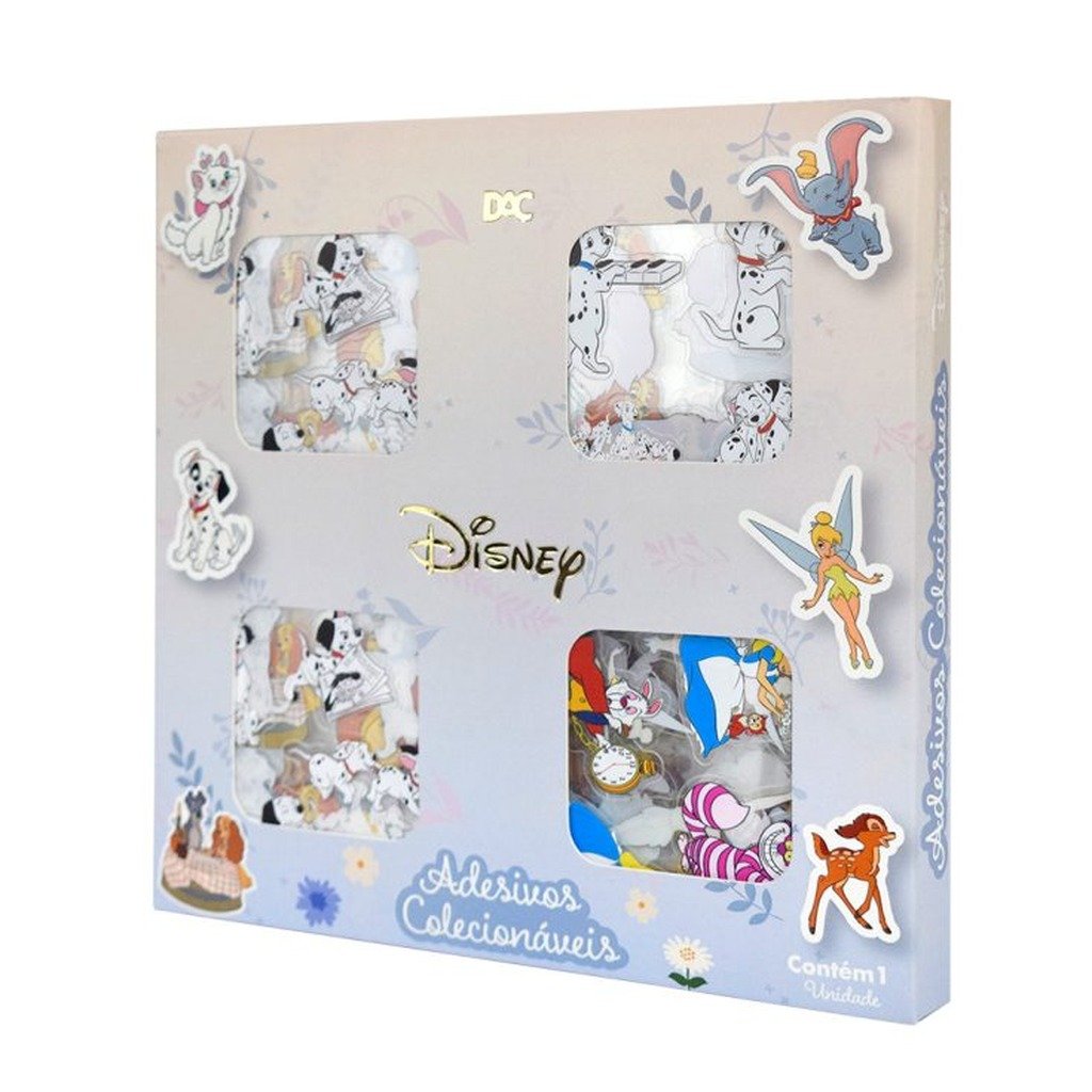 Caixa Adesivos Colecionáveis + 90 Und Disney Clássicos - DAC