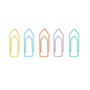 Clips para papel tamanho 2/0 Cores Pastéis com 50un BRW