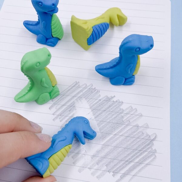 Borracha Fofa 3D Dinossauro - Pacote c/ 6 Und
