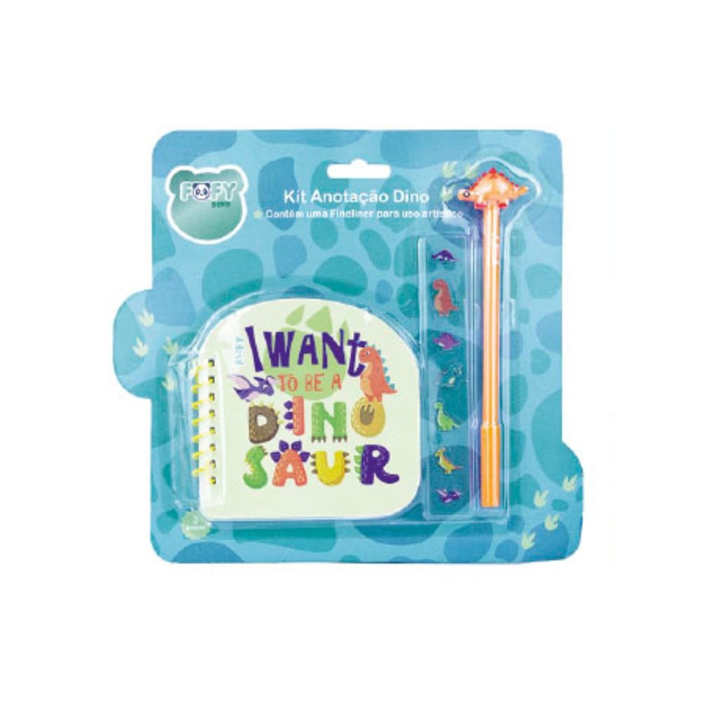 KIT Anotação DINO 3 Peças - FOFY - BLISTER