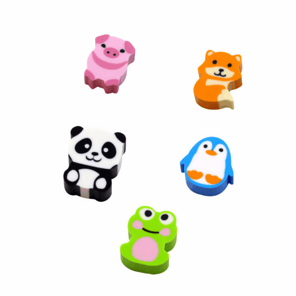 Borracha Fantasia Mini Animais Cis - Pote 20 Und