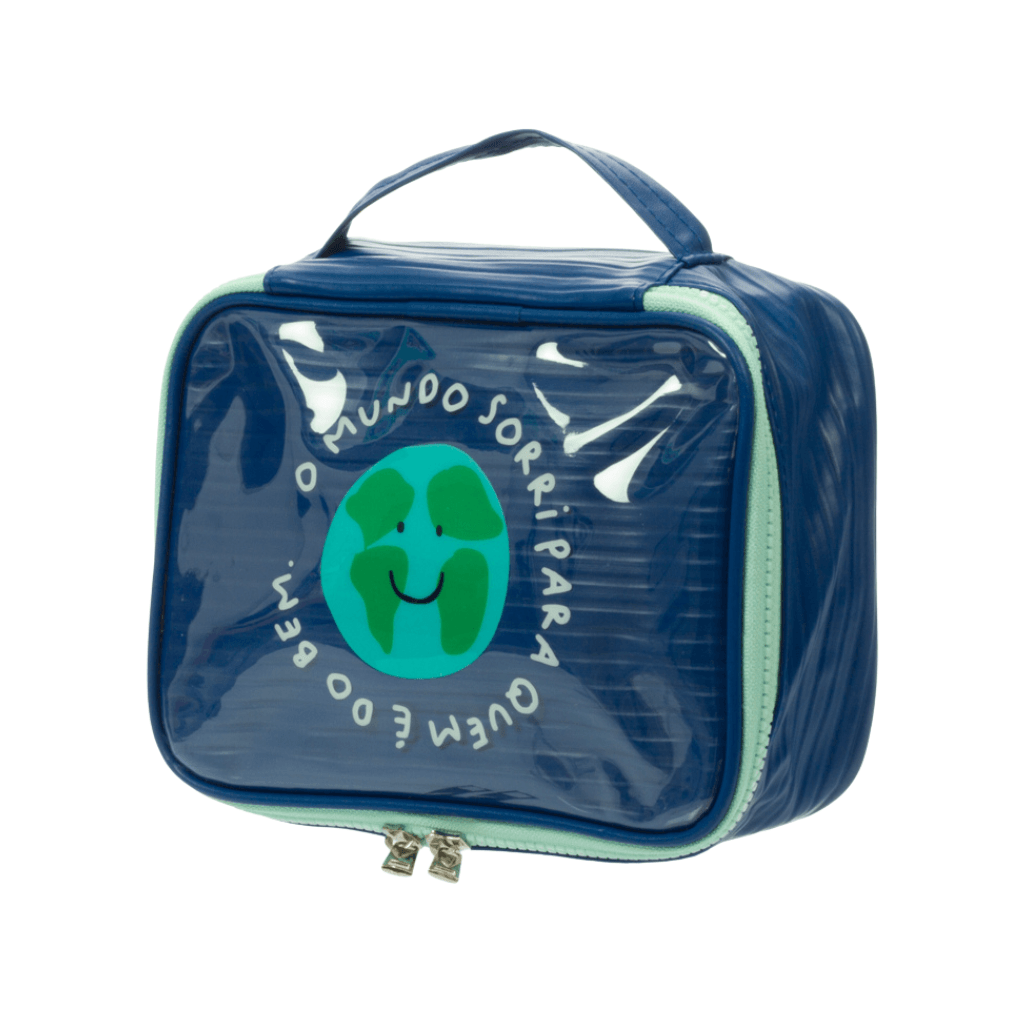 Necessaire Maletinha Divertida Plástica AZUL 22x16x7cm - FLORIE - UND