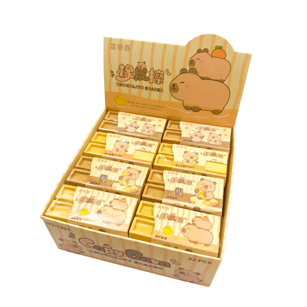 Borracha Barra Chocolate Capivara - IMPORTADO - CX 32 UND