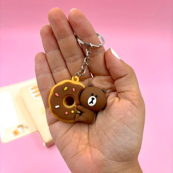 Chaveiro Fofo Bichinhos Donuts - Pacote 4 Und