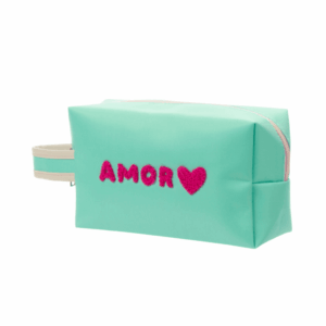 Bolsinha Estojo c/ Alça Turquesa AMOR 12,5x20x7cm - FLORIE - UND