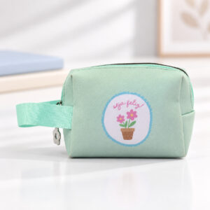 Bolsinha Porta-Moedas Verde "SEJA FELIZ" 10x5x7,5cm - FLORIE - UND