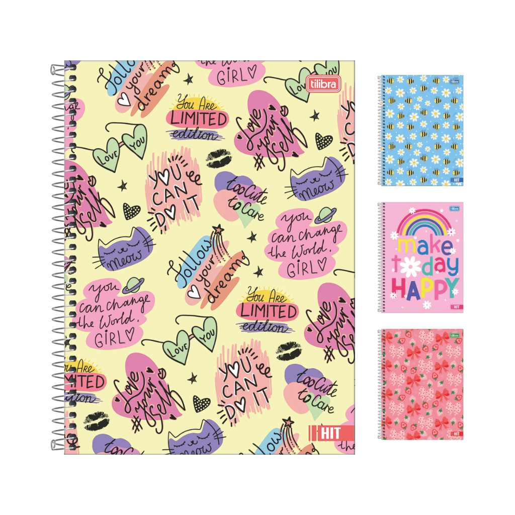 Caderno Universitário Espiral 10 M 160 fls HIT FEMININO - TILIBRA - UND