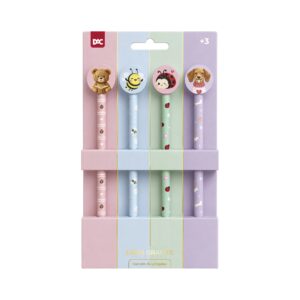 Kit Lápis HB com Topper de Borracha 4 Unidades Trendy - DAC