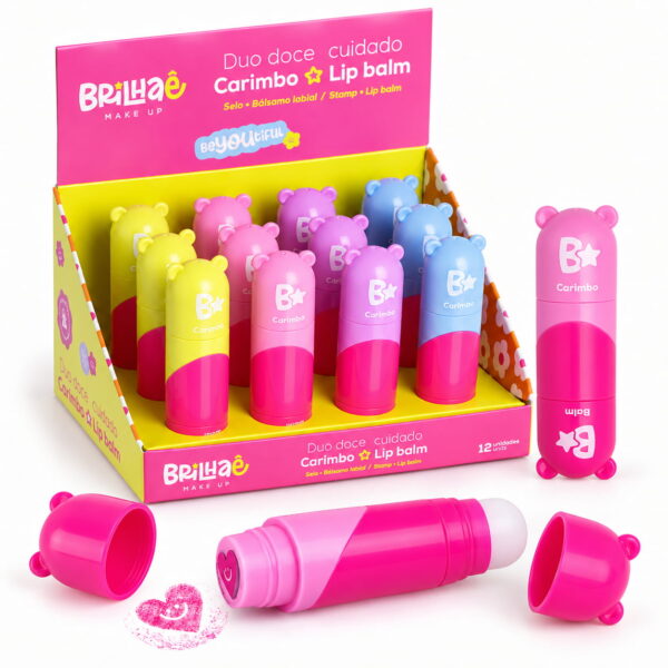 Make Carimbo + Lip Balm Duo Doce Cuidado - BRILHAE - UND