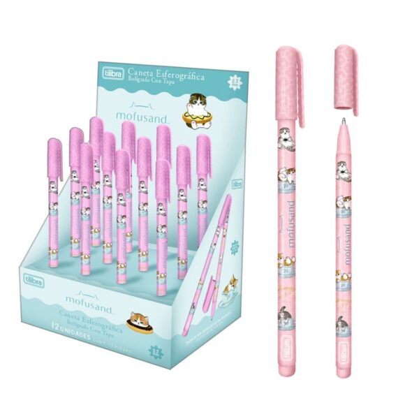 Caneta Preta Esferográfica 0.7mm Gato Mofusand - TILIBRA - UND