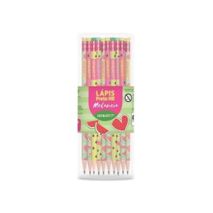 Lápis Hb Melancia com Borracha Leo e Leo - Pote 72 Und