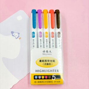 Marca Texto 2 Pontas Color Importado 5 Cores