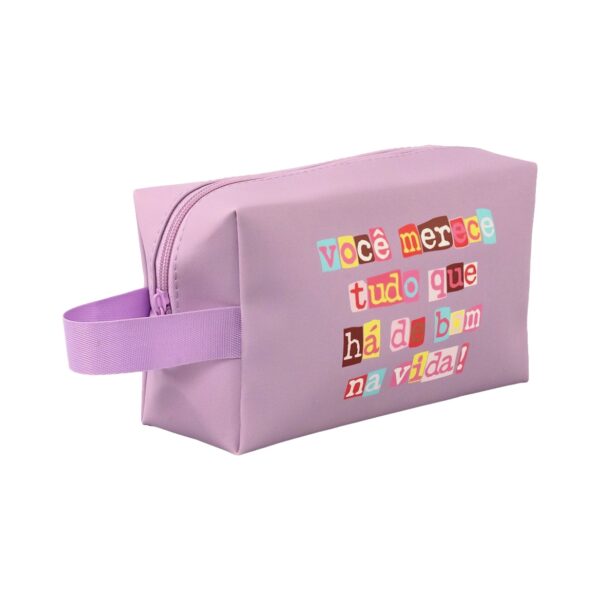 Bolsinha Lilás "VOCÊ MERECE TUDO QUE HÁ DE BOM NA VIDA!" 20x8x12cm - FLORIE - UND