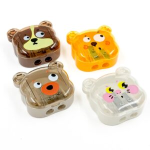 Apontador Fofo Duplo Ursinho - Pacote 4 Und