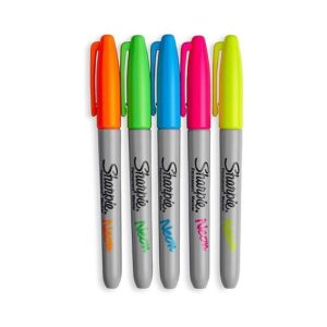 Marcador Permanente Fino 5 Cores Neon Sharpie